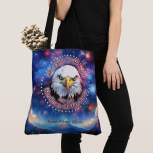The Land Of The Free Home Brown Eagle Fireworks M Tote Bag