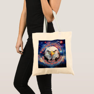 The Land Of The Free Home Brown Eagle Fireworks M Tote Bag