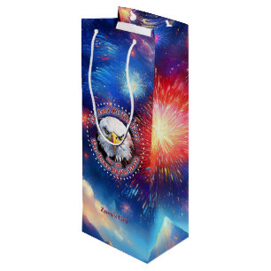 The Land Of The Free Home Brown Eagle Fireworks M Wine Gift Bag