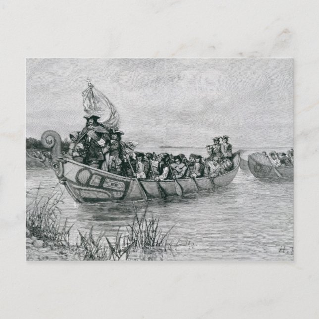 The Landing of Cadillac Postcard (Front)