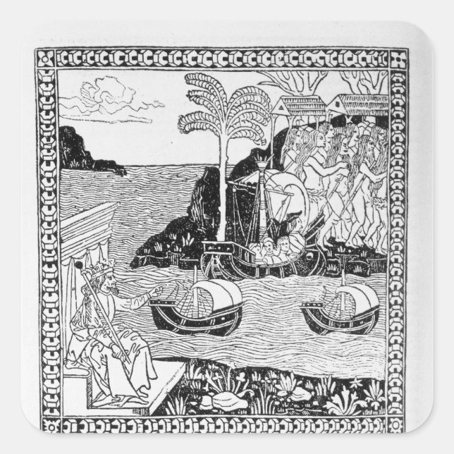 The Landing of Columbus Square Sticker (Front)