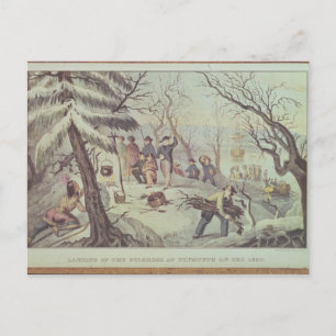The Landing of the Pilgrims at Plymouth Postcard
