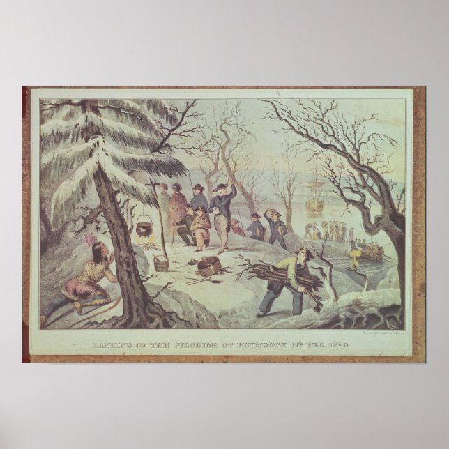 The Landing of the Pilgrims at Plymouth Poster (Front)