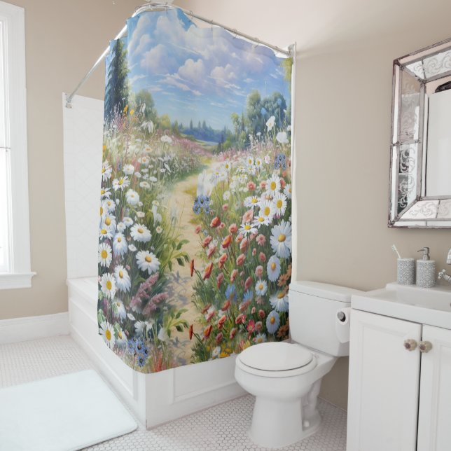 the Language of Flowers Shower Curtain (In Situ)