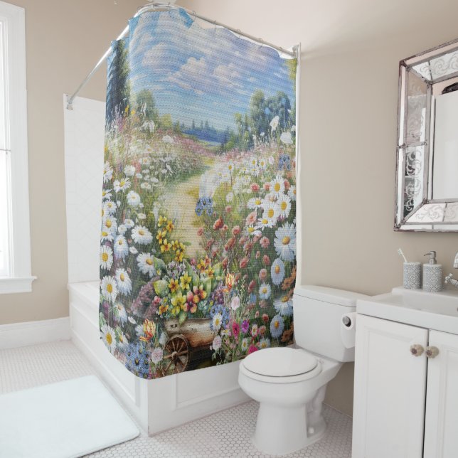 the Language of Flowers Shower Curtain (In Situ)