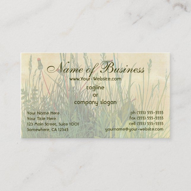 The Large (Great) Piece of Turf by Albrecht Durer Business Card (Front)