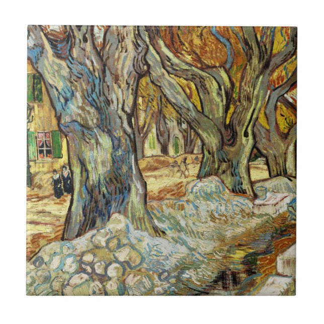 The Large Plane Trees By Vincent Van Gogh Ceramic Tile (Front)