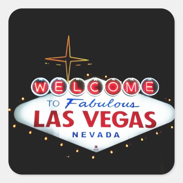 The Las Vegas Sign - Welcome To Fabulous Las Vegas Square Sticker (Front)