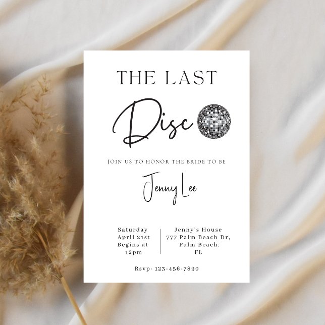 The Last Disco Bridal Bachelorette Invitation (Creator Uploaded)