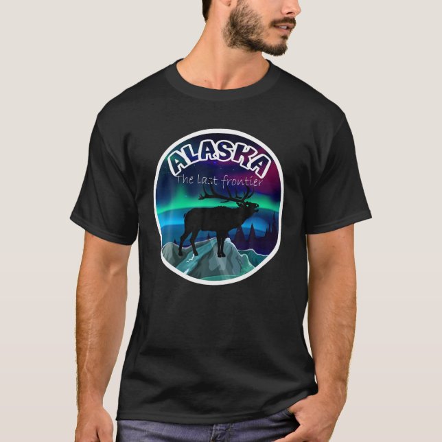 The Last Frontier Alaska Mountain Moose T-Shirt (Front)