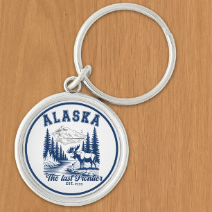 The Last Frontier Alaska Wildlife Scene Key Ring