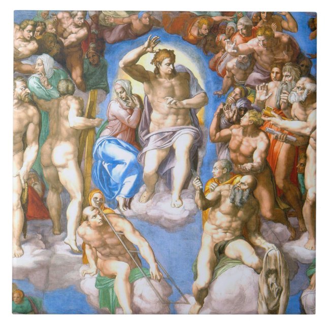 The Last Judgement (detail), Michelangelo Ceramic Tile (Front)