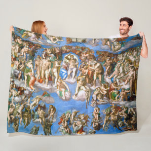 The Last Judgement, Michelangelo Fleece Blanket
