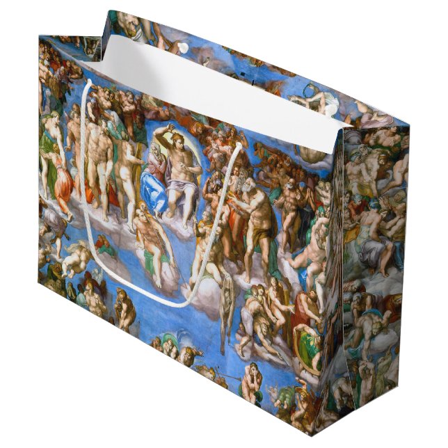The Last Judgement, Michelangelo Large Gift Bag (Front Angled)