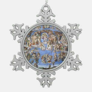 The Last Judgment Snowflake Pewter Christmas Ornament