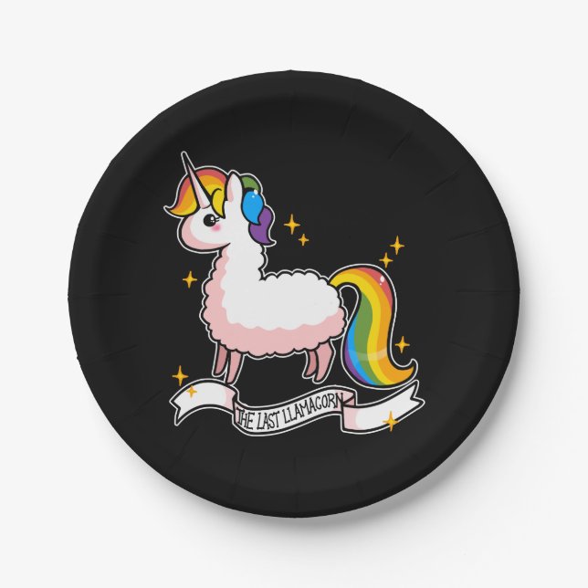 The Last Llamacorn Paper Plate (Front)