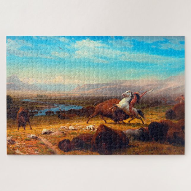 The Last of the Buffalo Albert Bierstadt 1888 Jigsaw Puzzle (Horizontal)