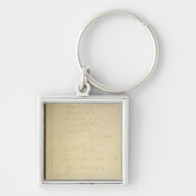 The last page of his diary, Antarctica Key Ring (Front)