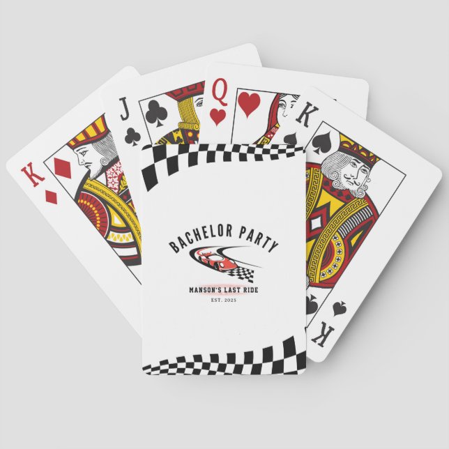 The Last Ride Bachelor Party Trucker Playing Cards (Back)