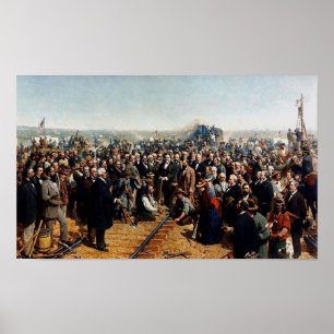 The Last Spike by Thomas Hill - Dated 1881 Poster