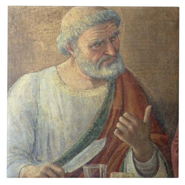 The Last Supper, 1480 (fresco) (detail of 61997) Tile (Front)