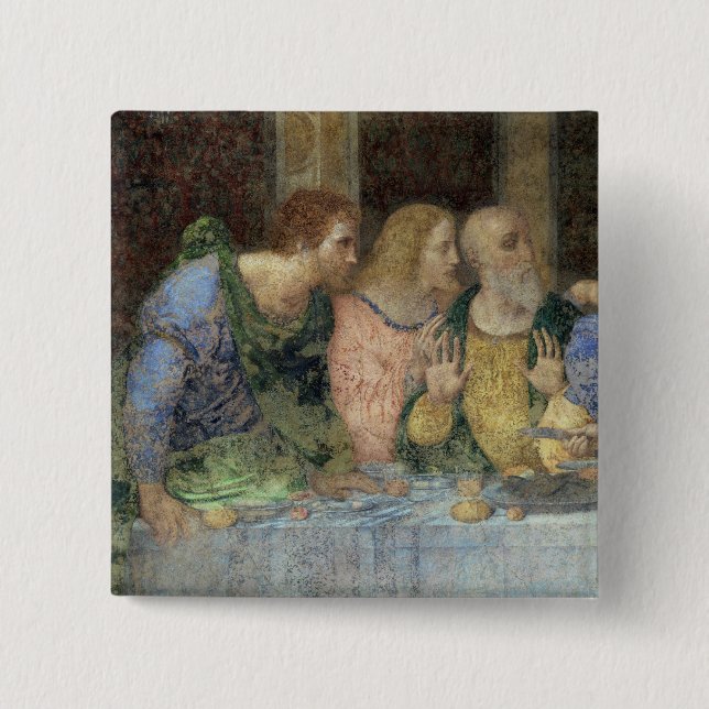 The Last Supper, 1495-97 15 Cm Square Badge (Front)