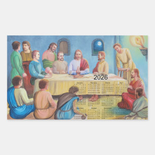The Last Supper 2026 Calendar Rectangular Sticker