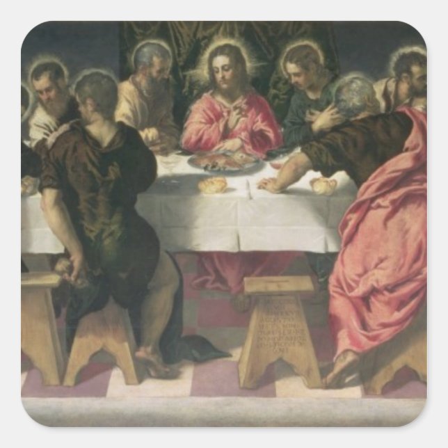 The Last Supper 4 Square Sticker (Front)