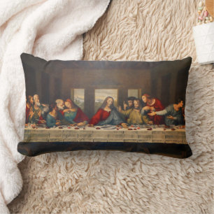 The Last Supper by Leonardo da Vinci Lumbar Cushion