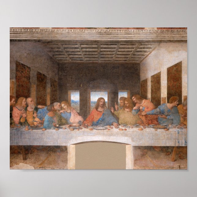The Last Supper by Leonardo Da Vinci Poster (Front)