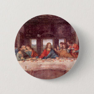 The Last Supper by Leonardo da Vinci, Renaissance 6 Cm Round Badge