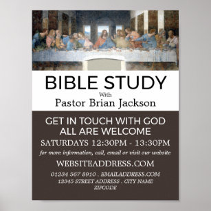 The Last Supper, Christian Bible Class Advert Poster