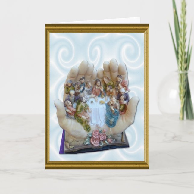 The Last Supper, in the hand of God Holiday Card (Front)