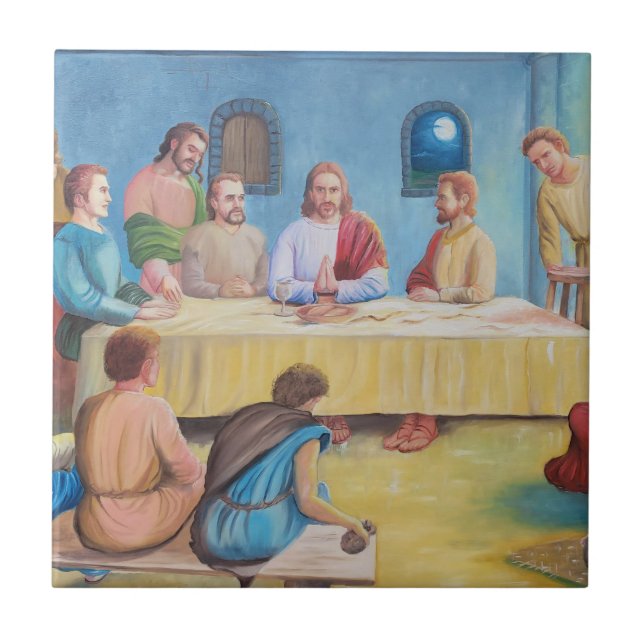 The Last Supper: Jesus and the Disciples Ceramic Tile (Front)
