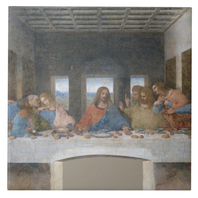 The Last Supper, Leonardo da Vinci Ceramic Tile (Front)