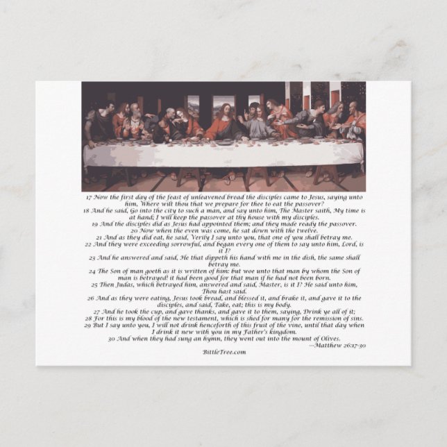 The Last Supper - Matthew 26:17-30 Postcard (Front)