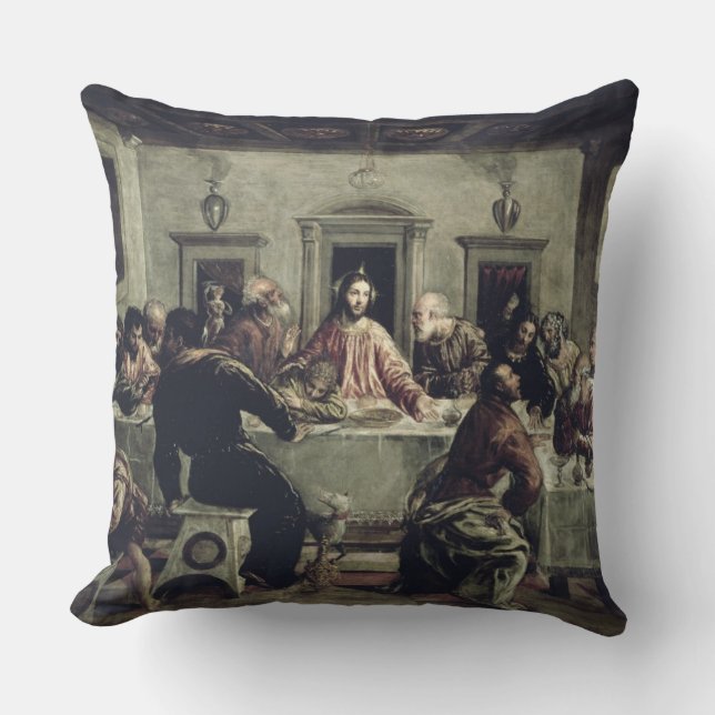 The Last Supper (oil on canvas) 2 Cushion (Front)