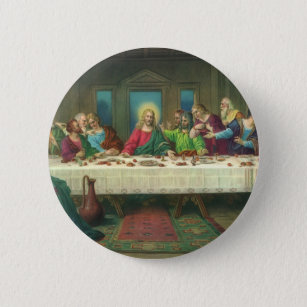 The Last Supper Originally by Leonardo da Vinci 6 Cm Round Badge