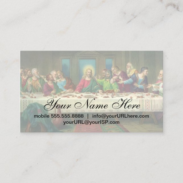The Last Supper Originally by Leonardo da Vinci Business Card (Front)