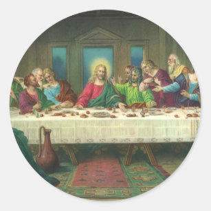 The Last Supper Originally by Leonardo da Vinci Classic Round Sticker