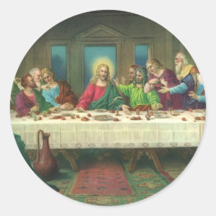 The Last Supper Originally by Leonardo da Vinci Classic Round Sticker