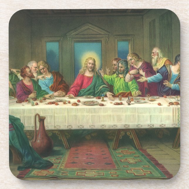The Last Supper Originally by Leonardo da Vinci Coaster (Front)