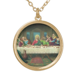 The Last Supper Originally by Leonardo da Vinci Gold Plated Necklace