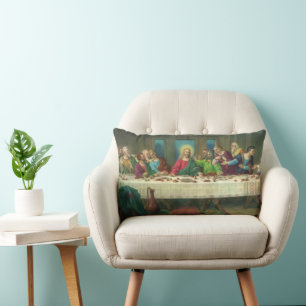 The Last Supper Originally by Leonardo da Vinci Lumbar Cushion