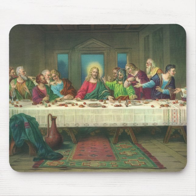 The Last Supper Originally by Leonardo da Vinci Mouse Pad (Front)