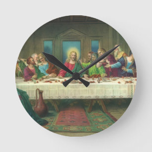 The Last Supper Originally by Leonardo da Vinci Round Clock