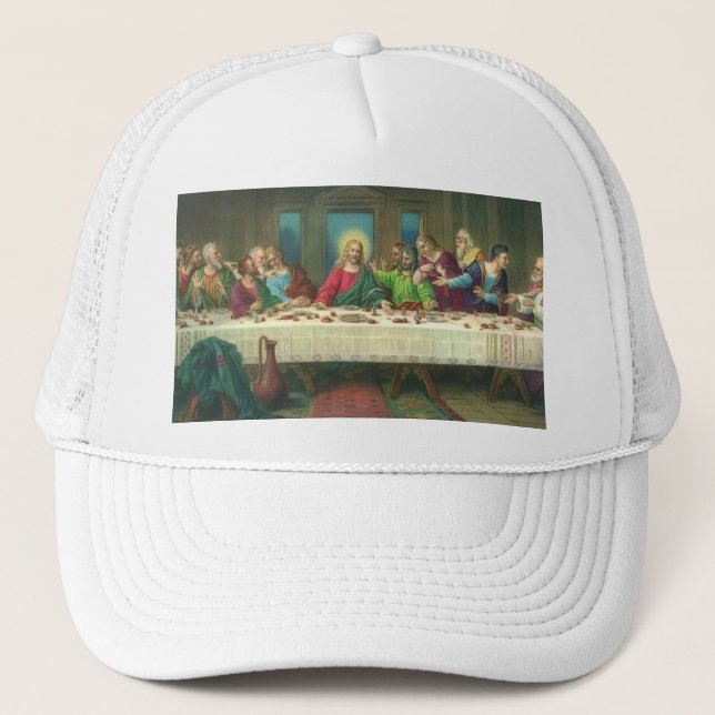 The Last Supper Originally by Leonardo da Vinci Trucker Hat (Front)