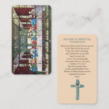 The Last Supper Prayer of Spritual Communion Card