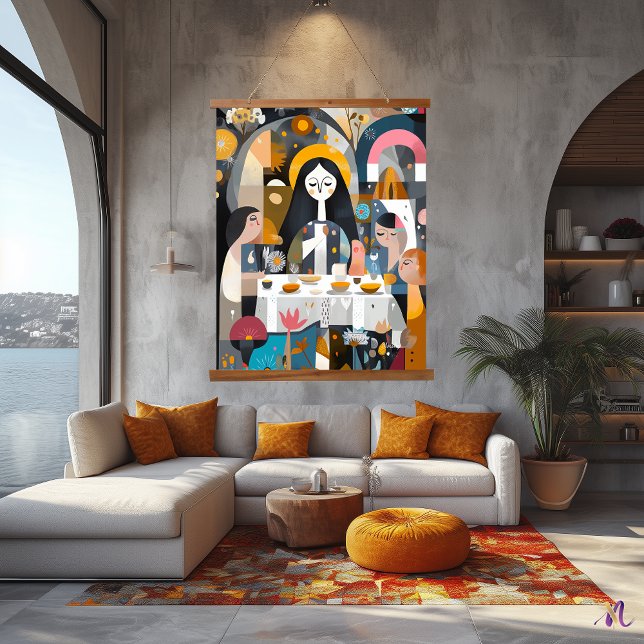 The Last Supper Reimagined: Abstract Artistic  Hanging Tapestry (Creator Uploaded)