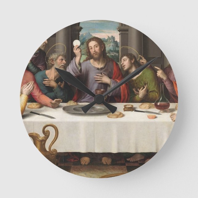 The Last Supper Vicente Juan Masip Round Clock (Front)